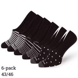 Easton Marlowe no show Socken unisex schwarz/weiß Größe 43/46 Satz von 6