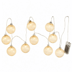 J-Line Lichterkette Glühbirne Glas Amber 165 cm