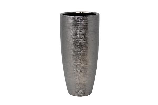 Keramik-Vase Silber breit ca. 13,5 × 13,5 × 27,5 cm