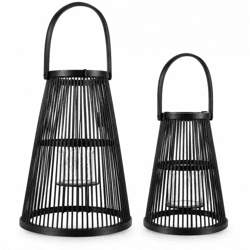 Laterne Camau schwarz 34,5 cm 2er Set