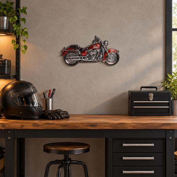 LED-Schild aus Kunststoff Motorrad 21 x 39 cm 8 LEDs