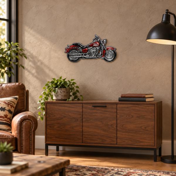 LED-Schild aus Kunststoff Motorrad 21 x 39 cm 8 LEDs