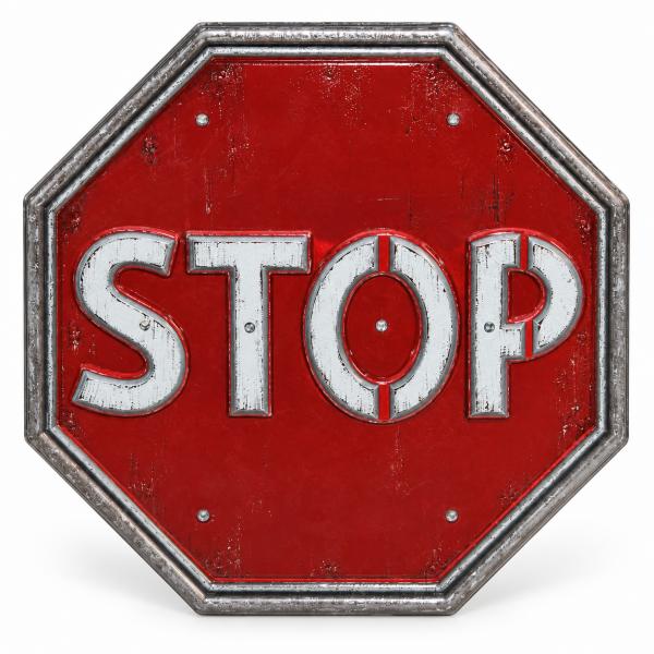 LED-Schild aus Kunststoff Stop 29 x 29 cm 8 LEDs
