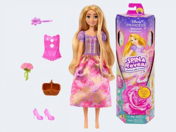 Mattel HTV86 - Barbie - Disney Princess - Spin & Reveal "Disney Rapunzel" - Puppe