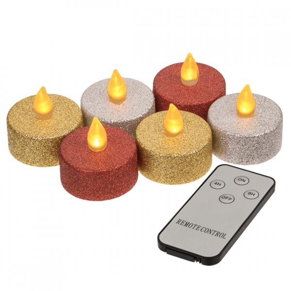 Out of the Blue theelicht LED glamour op batterij set van 6