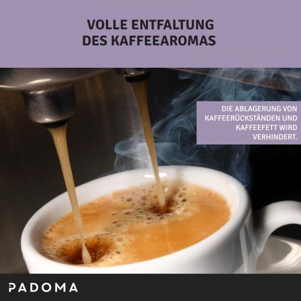 PADOMA Reinigungstabletten 10x1,6 g Kaffeemaschine Kaffeevollautomat Kaffeefettlöser Bosch Siemens Nivona universal