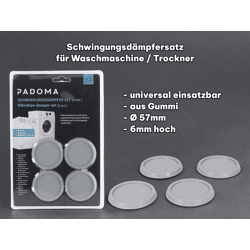 PADOMA Schwingungsdämpfer Set 4 Stück universal Waschmaschine Trockner Antivibrationsmatten Gummifüße Vibrationsdämpfer