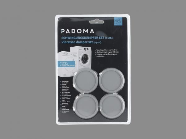PADOMA Schwingungsdämpfer Set 4 Stück universal Waschmaschine Trockner Antivibrationsmatten Gummifüße Vibrationsdämpfer
