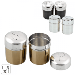 Salt and pepper shaker stainless steel 7 cm 3 assorted set of 2