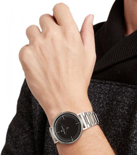Pierre Cardin Herren zeitlose Armband-Uhr mit Faltschlie&szlig;e analoge Quarz-Uhr mit Edelstahl-Armband 3ATM 41mm CBV.1028 Silber