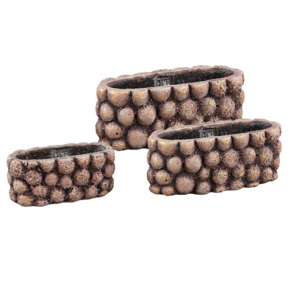 PTMD Blumentopf Gen S, oval, braun, 18 cm