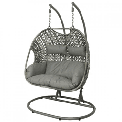 (R) Eierstuhl Hängesessel Palermo grau 196 cm.