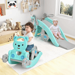 RockySlide 5-in-1-Spielset für Kleinkinder | Schaukelspielzeug mit Sicherheitsbegrenzer, Rutsche und Klettergerüst (50 kg)