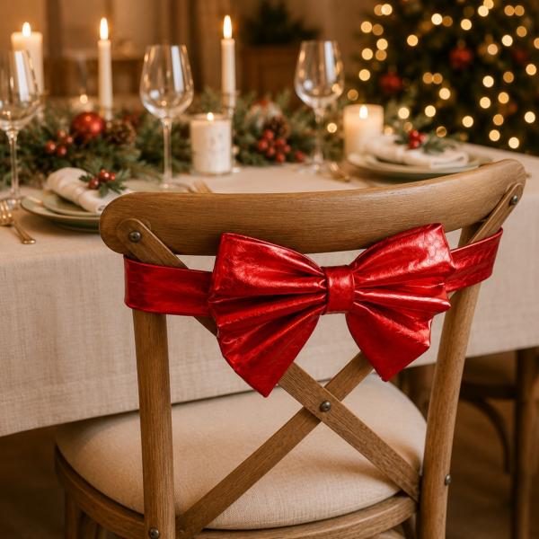 Stuhl mit Schleife XL, Weihnachten, 52 cm, 2er-Set, sortiert