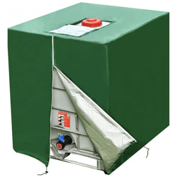 TankGuard Hochleistungs-Schutzhülle aus grünem 210D-Oxford-Gewebe für 1000-Liter-IBC-Wassertanks