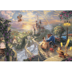Thomas Kinkade - Disney, Beauty and the Beast - 500 piece jigsaw puzzle in nostalgia box