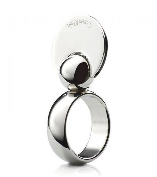 Zeitloser Calvin Klein Damen Ring mit umklappbarer Scheibe Edelstahl-Ring Finger-Ring KJ3ZBR28010 Silber