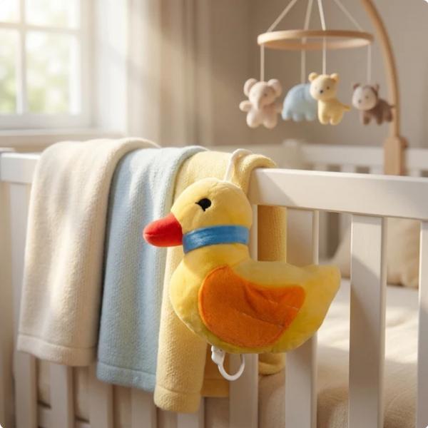 90x - Plüsch-Ente Babyrassel mit Musik