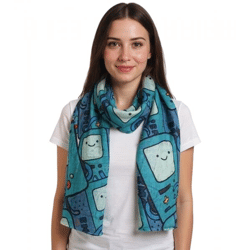 ADVENTURE TIME Halstuch mit Beemo Print 180cm langer Sommer-Schal Cartoon SF260201ADV Grün/Bunt