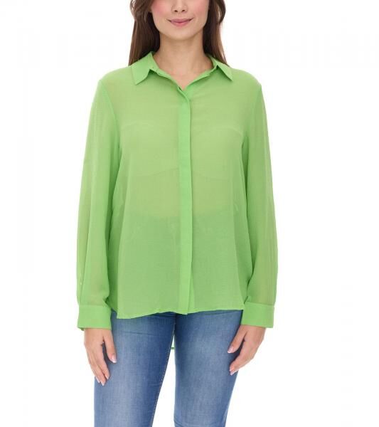 Aniston SELECTED Women's Summer Blouse, Long-Sleeve Shirt with Kent Collar, Summery Basic Blouse 71710315 Green