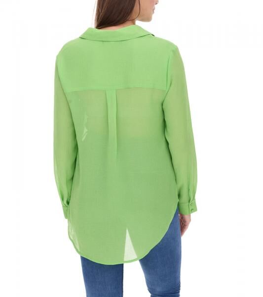 Aniston SELECTED Women's Summer Blouse, Long-Sleeve Shirt with Kent Collar, Summery Basic Blouse 71710315 Green