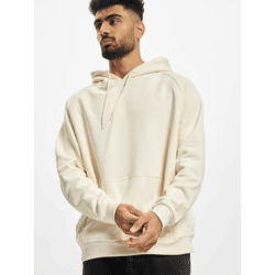 bequemer URBAN CLASSICS Herren Hoodie Kordelzug Rippstrick 380 g/m² mit Baumwolle Ecru-Weiß