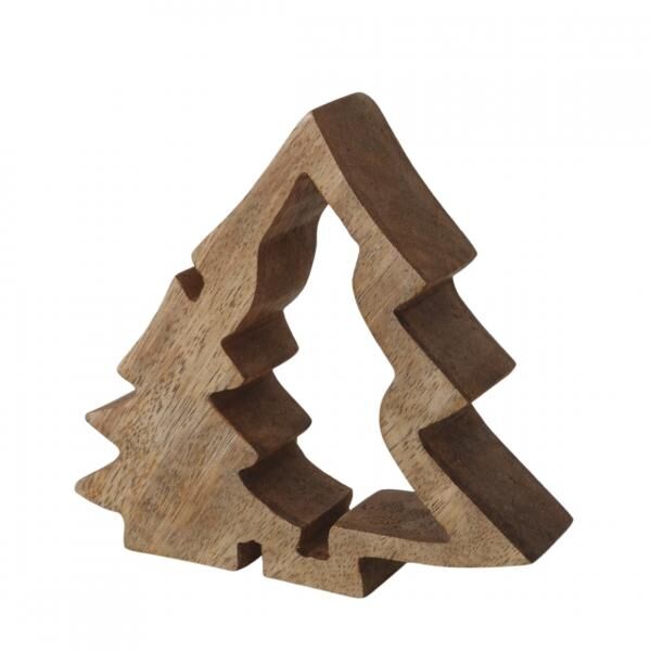 Boltze Figur „Tanne“ aus Mangoholz, 13 cm