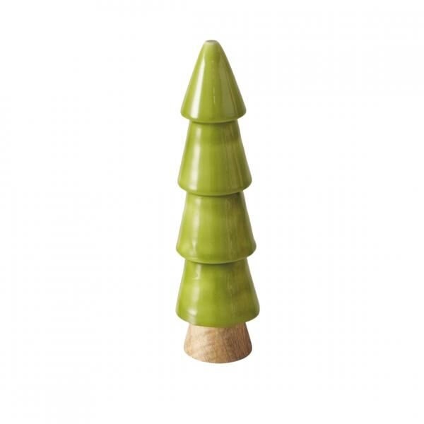 Boltze Weihnachtsbaum „Freya“ aus Mangoholz, grün, 18,5 cm