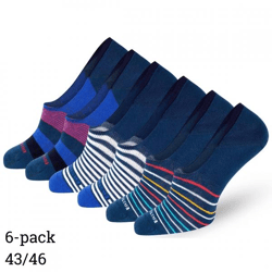 Easton Marlowe keine Show Socken unisex blau Größe 43/46 Satz von 6