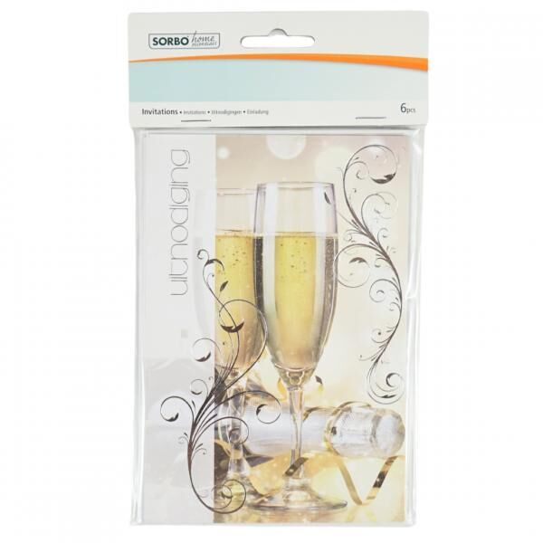 Einladung Champagner mit Umschlag Dutch 17 6 Stück.