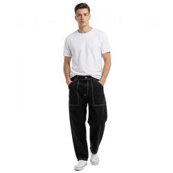 HOMEBOY x-tra WORK Men's Baggy Jeans, Vintage-Look Denim Pants, Cotton Pants 01PA0700 Black