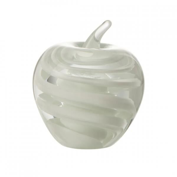 J-Line, Apfelform, Glas, weiß, 9 cm