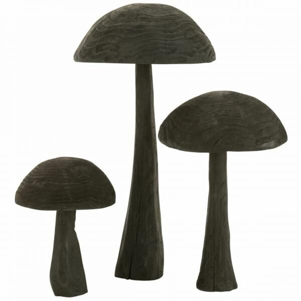 J-Line Bild „Pilz L“, Holz, schwarz, 81 cm