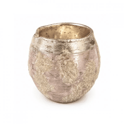 J-Line Frosty Glass Tealight Holder, Pink, 9 cm