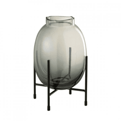 J-Line vase on stand smoked glass 28.5 cm