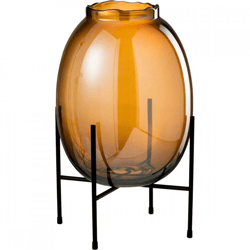 J-Line vase on stand smoked glass brown 39 cm