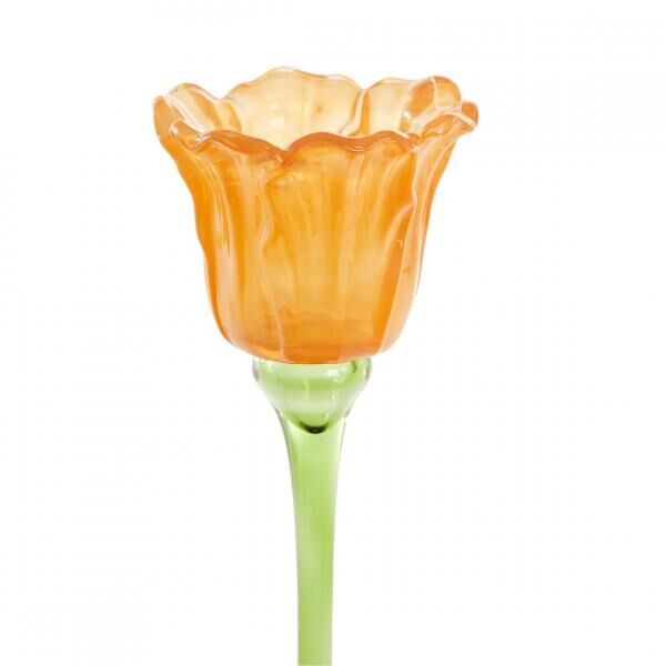 Light & Living Teelichthalter „Flowaly“, orange, 22 cm