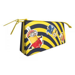 Minions - Pencil case with 3 compartments - 20 cm