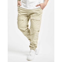 moderne URBAN CLASSICS Herren Hose Kordelzug Reißverschluss 320 g/m² mit Baumwolle Beige