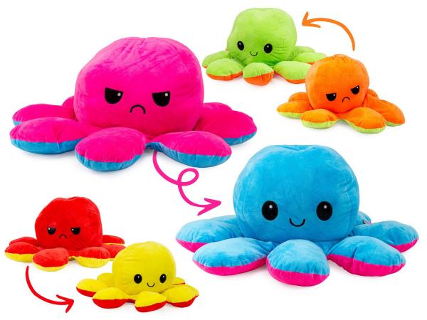 Oktopus wendbar- Pl&uuml;schfigur -  63 cm - Motiv  nicht w&auml;hlbar