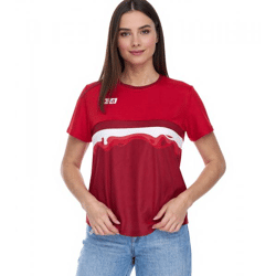 Outfitter OCEAN FABRICS TAHI Damen nachhaltiges Training-Shirt mit Mesh-Einsätzen Fitness-Shirt Kurzarm-Shirt OUT-W-1021-OTW-34 Rot