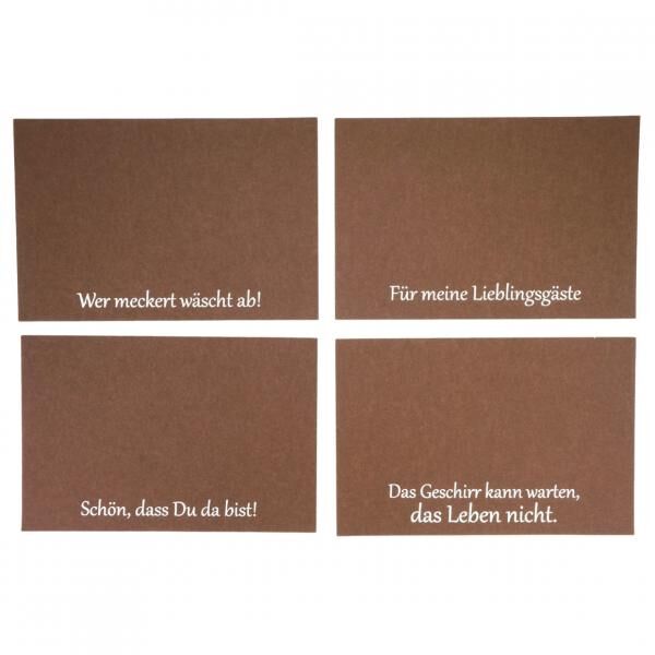 Placemat with German-language saying felt brown 45 x 30 cm 4 assorted