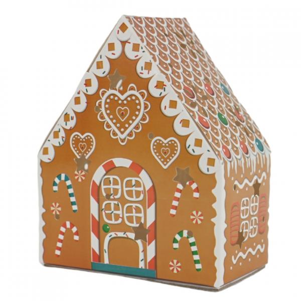 Plätzchenhaus Lebkuchenhaus LED auf Batterie 15 cm