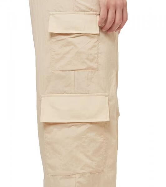 praktische adidas Cargo-Hose Damen Freizeit-Hose mit aufgesetzten Taschen Loose Fit JF6531 Beige