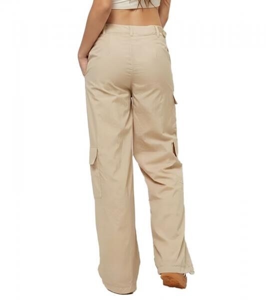 praktische adidas Cargo-Hose Damen Freizeit-Hose mit aufgesetzten Taschen Loose Fit JF6531 Beige