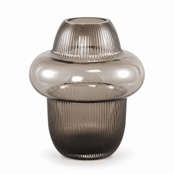 PTMD Vase Marlene Rauchglas braun 19,5 cm