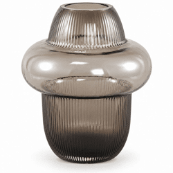 PTMD Vase Marlene Rauchglas braun 25,5 cm