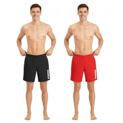 Puma Herren Bade-Shorts Sommer-Shorts mit Taschen stylische Schwimm-Hose Bademode Schwarz oder Rot
