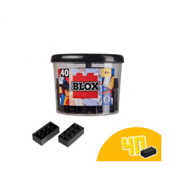 Simba 104118895 - Blox 40 black 8-piece building blocks in a tin (Androni)