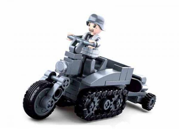 Sluban M38-B0680B - Army WWII - Motorrad mit Ketten